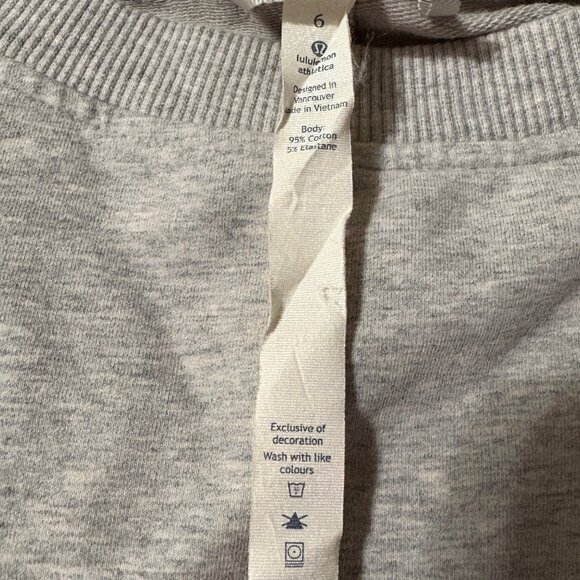 NWOT Lululemon Split Short Sleeve Grey Stretch French Terry Sweatshirt Top 6 - Picture 6 of 9